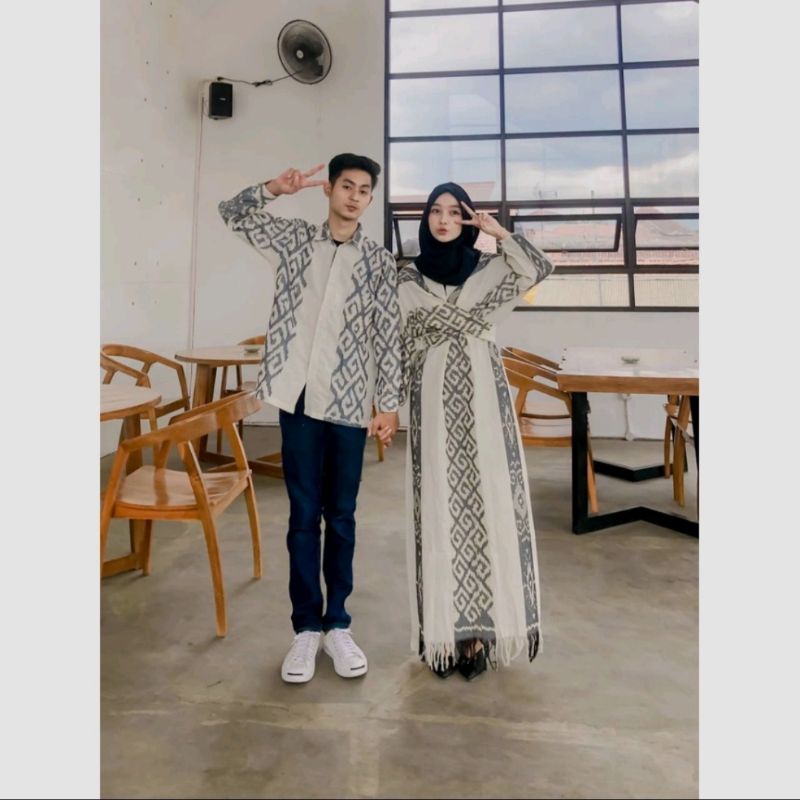 set couple tenun baju kondangan batik tenun jepara