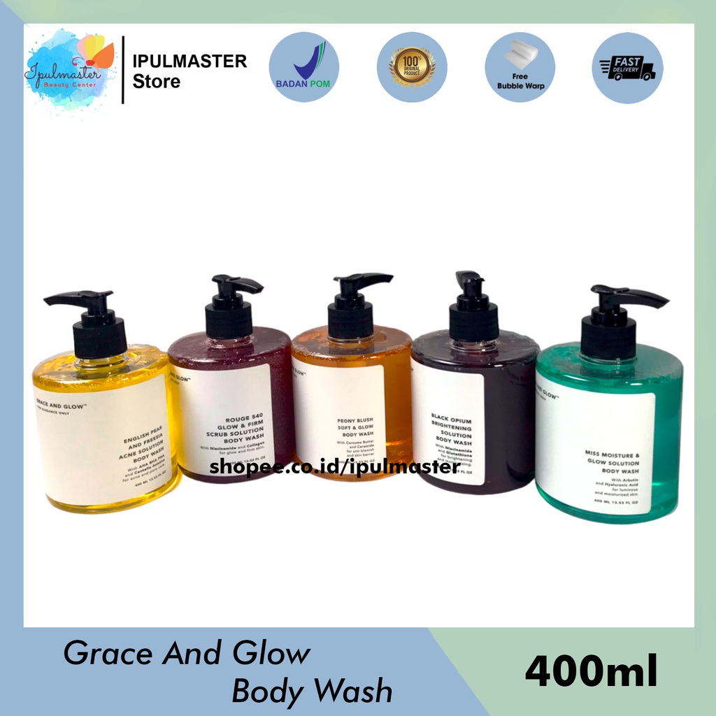 GRACE &amp; GLOW Body Wash / Sabun Mandi | Black Opium | English Pear | Rouge 540 | Miss Moisture | Peony Blush BPOM