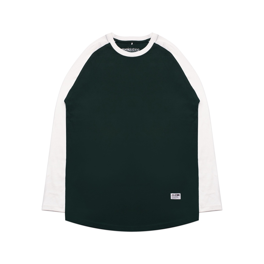 Atomic Kaos Pria Lengan Panjang - Absolute Hijau Broken White