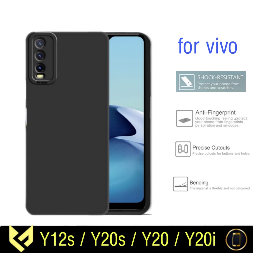 Promo Case VIVO Y12s / Y20s / Y20 / Y20i Case Black Casing Premium Slim Exellent Cover | Soft Matte | Soft Case Macaron