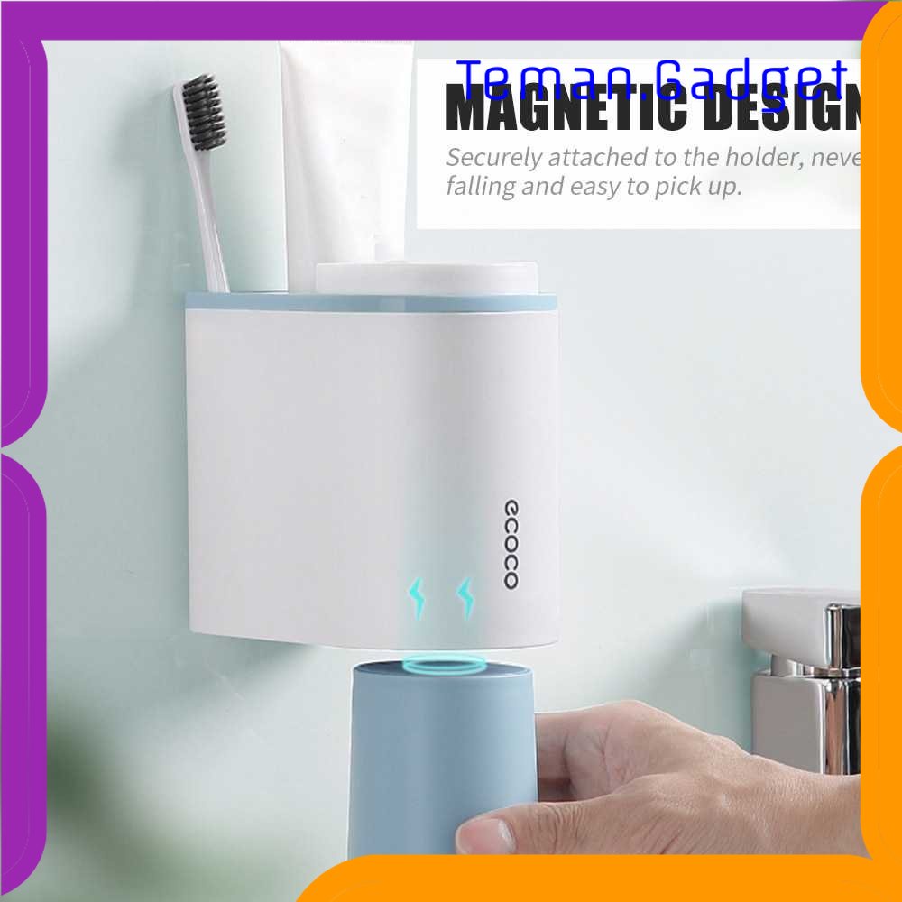 TG-RAK ECOCO Rak Sikat Gigi &amp; Gelas Magnetic Wall Mounted Toothbrush Holder - E1905