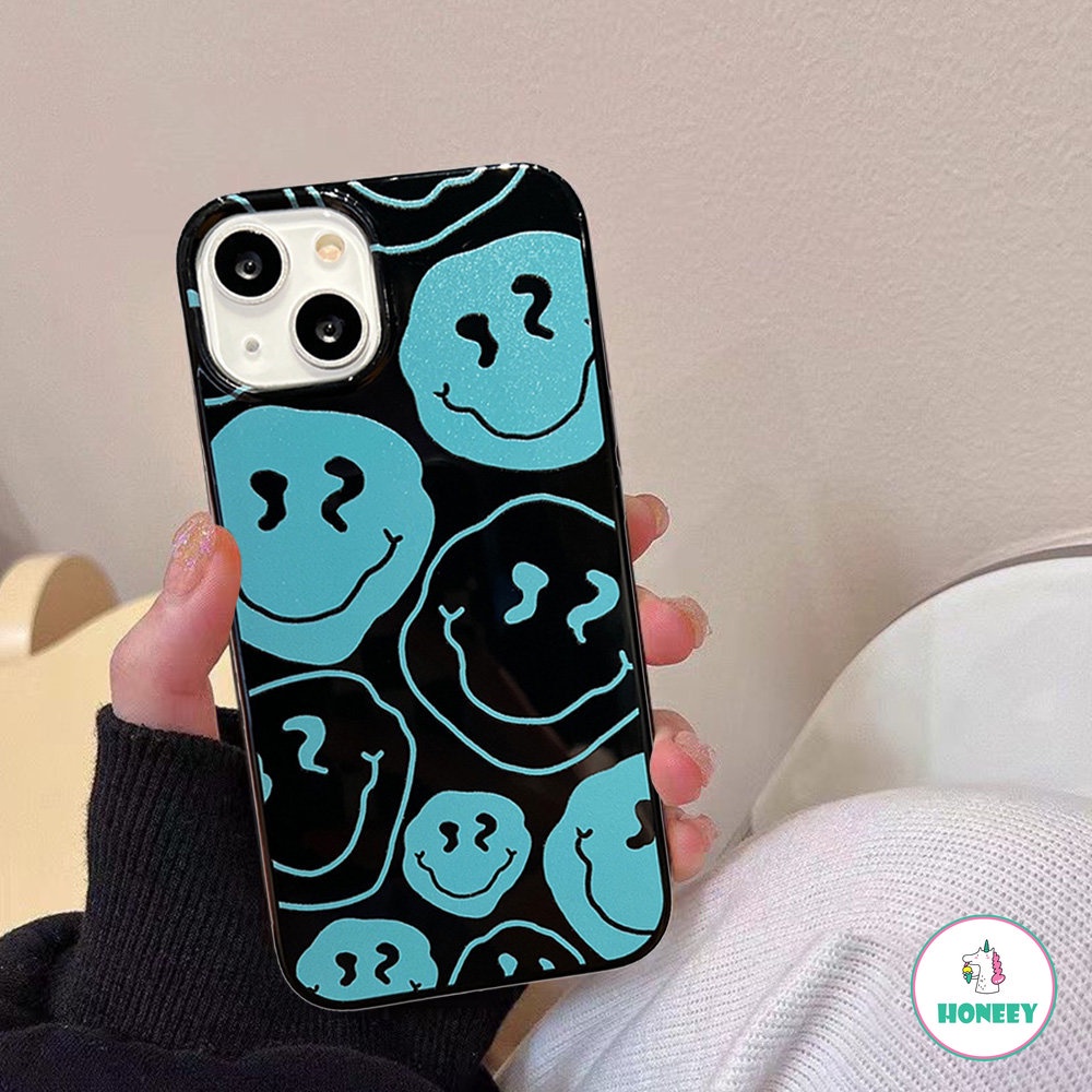 Soft Case TPU Ultra Slim Shockproof Motif Smiley Face Cover IPhone 14 13 12 11 Pro Max