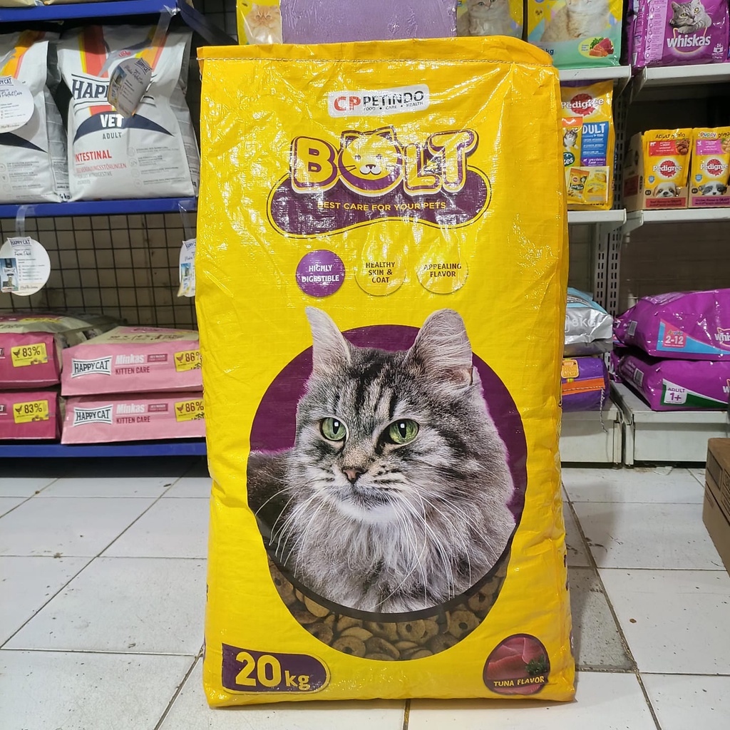 GRAB/GO-JEK Makanan Kucing Bolt Donat Tuna Flavour Kemasan 20KG