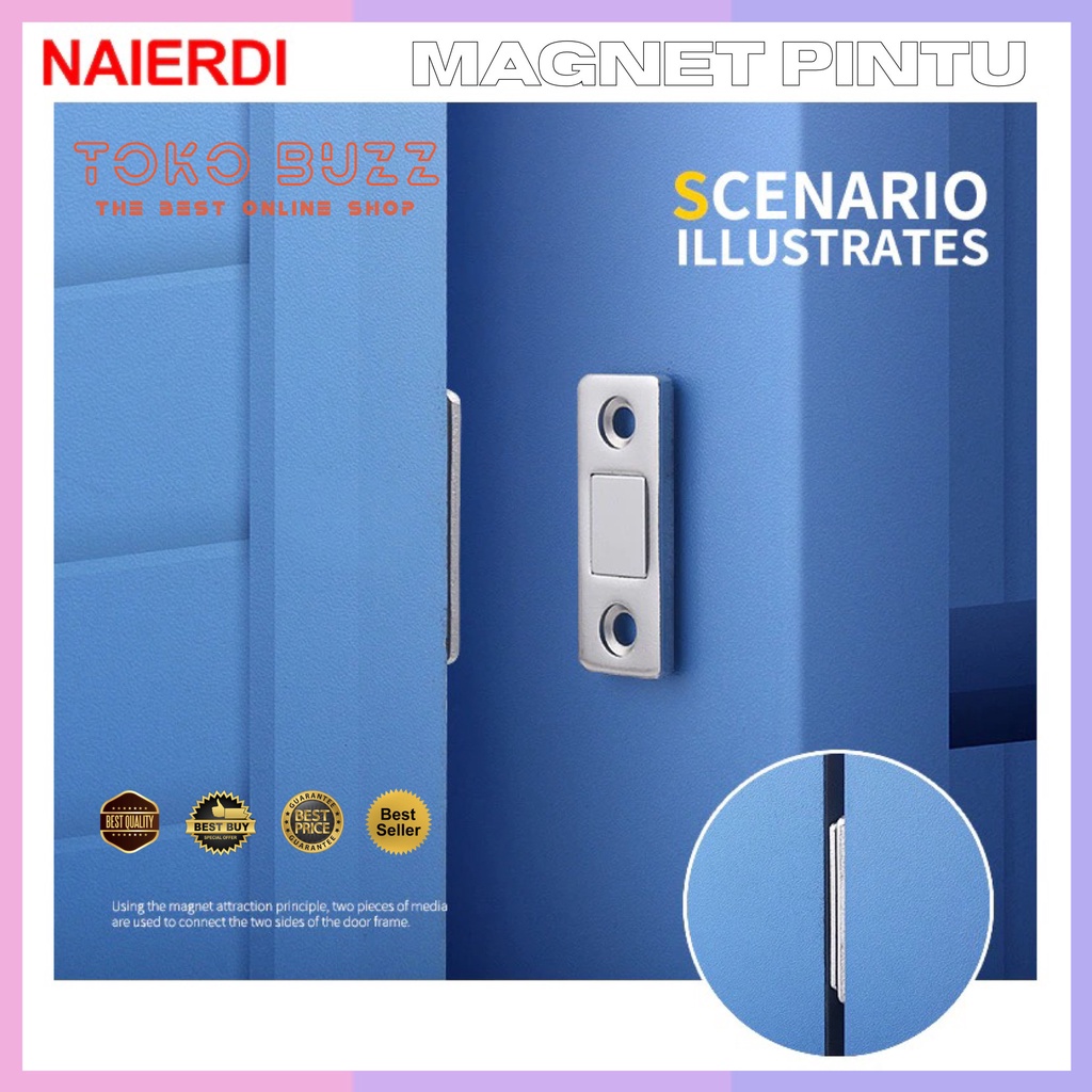 MAGNET PENAHAN PINTU LEMARI Laci Meja Kerja Dapur Masak Magnetic Door Stop Plat Strong