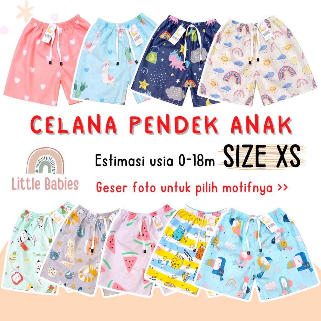 [SIZE XS] Celana Pendek Anak Perempuan Katun Catra &quot;Baby Series&quot; / Celana Anak Murah