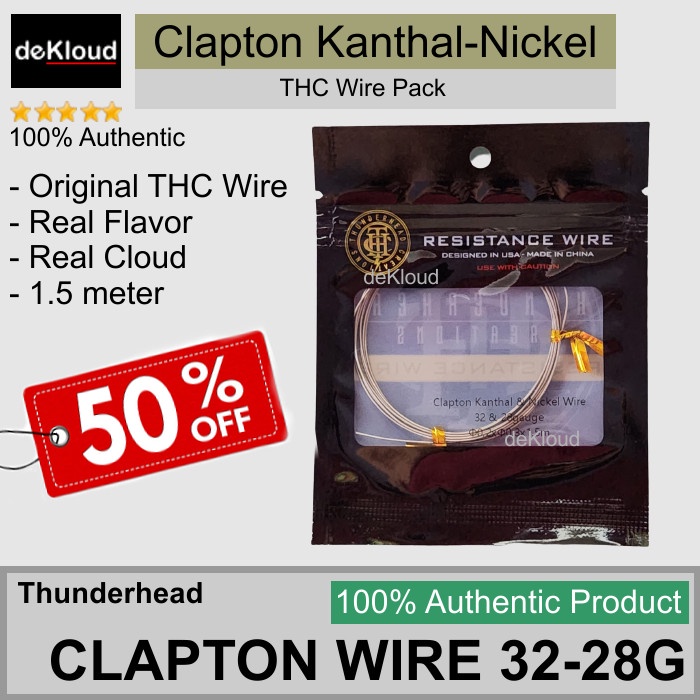 DISKON 50% THC CLAPTON 32-28G KANTAL NICKEL WIRE | 1.5m coil kawat 28