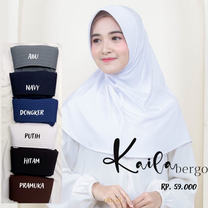 Eltu Hijab Kerudung Jilbab Bergo Sekolah Kaila Bergo Putih