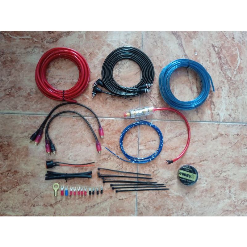 paket lengkap kabel audio mobil full set (premium) instalasi soundsistem mobil