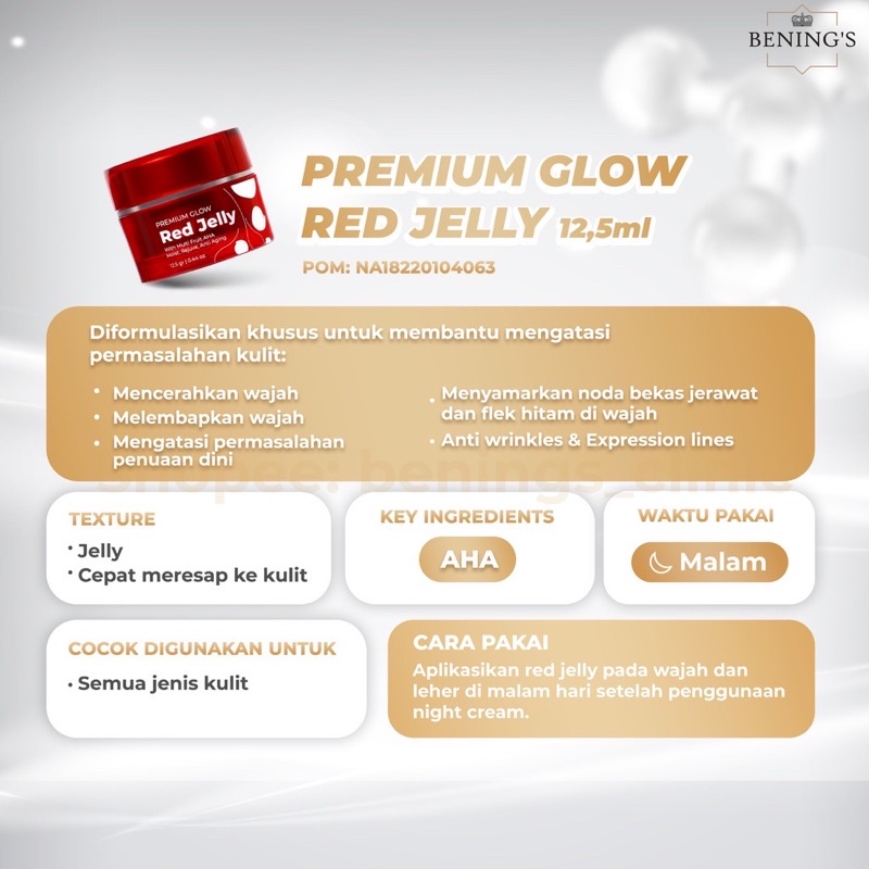 Bening's Premium Glow  Red Jelly By Dr Oky pratama