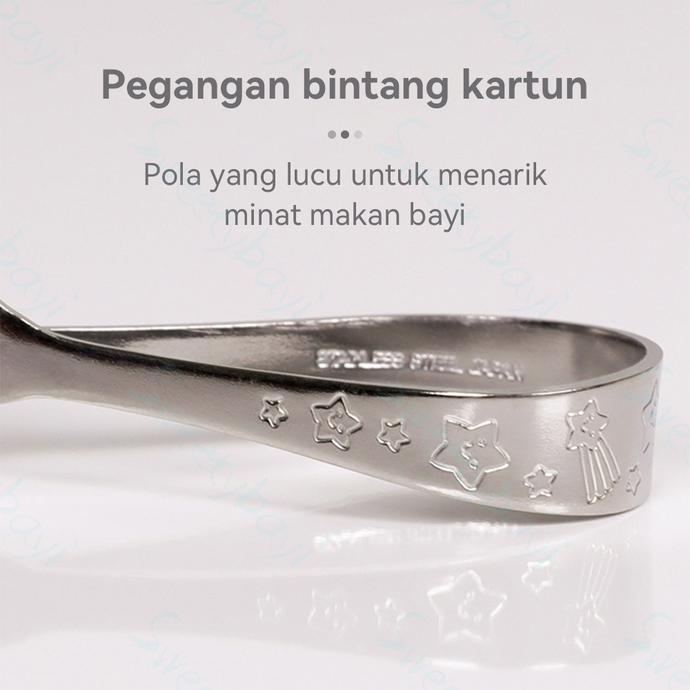 SweetyBayi Sendok garpu alat makan anak bayi Japanese training spoon and fork stainless