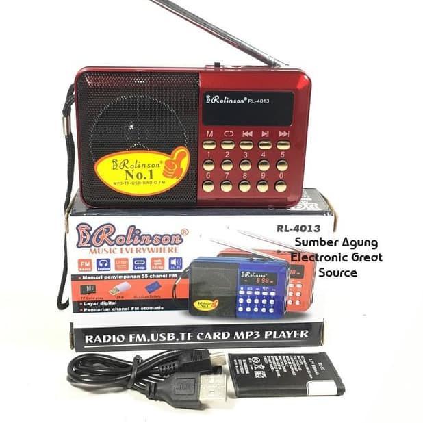 Best ス RL4013 Rolinson Speaker Radio Portable Mini FM Memori USB Charge 4013