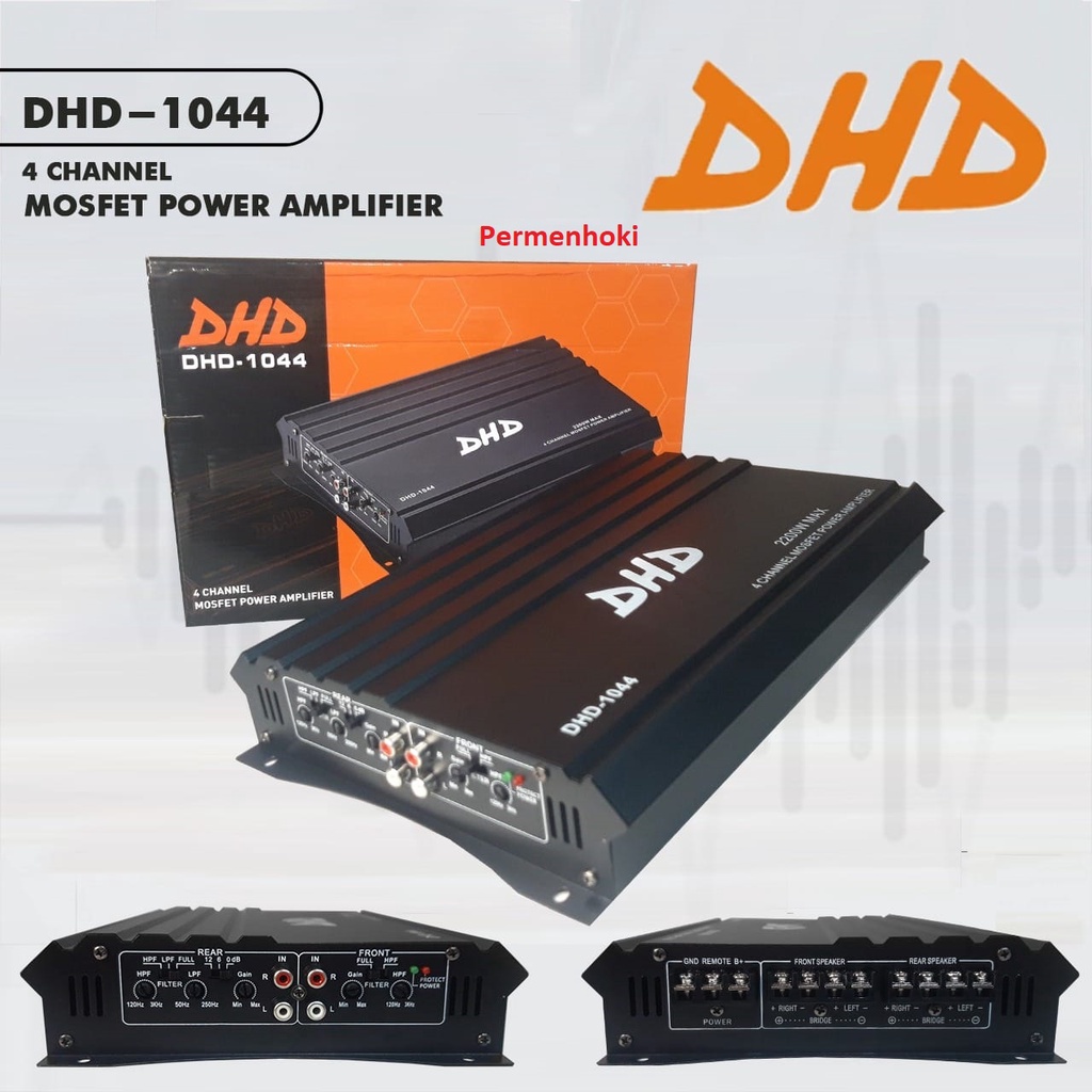 power amplifier 4ch DHD-1044 dan DHD-1042 black