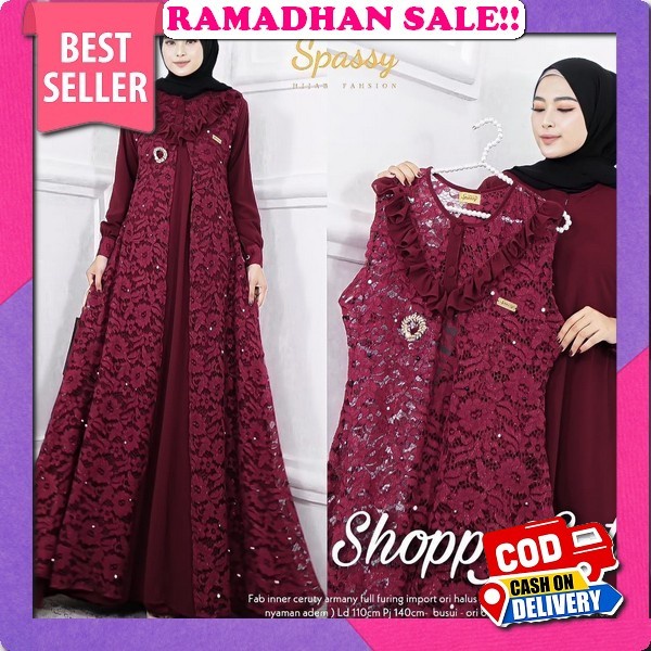 Gamis Jumbo Crinkle Air Flow Nabila Dress Wanita Model 2023 Free Bros Baju Gamis Model Terbaru Model