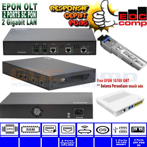 OLT EPON 2 PON 2 Gigabit LAN + 1 SFP PX20+++| EPON OLT 2PON 2GE Uplink