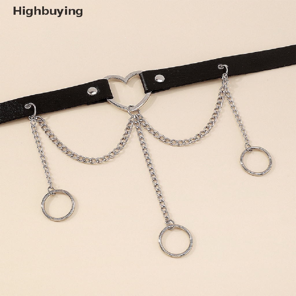 Hbid Woman Punk Choker Collar Necklace Pu Leather Gothic Rivets Choker Necklace Glory