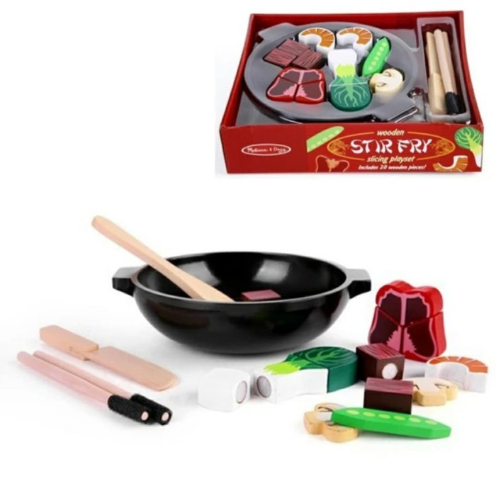 Mainan masakan kayu Melissa & Doug - potong buah sayur
