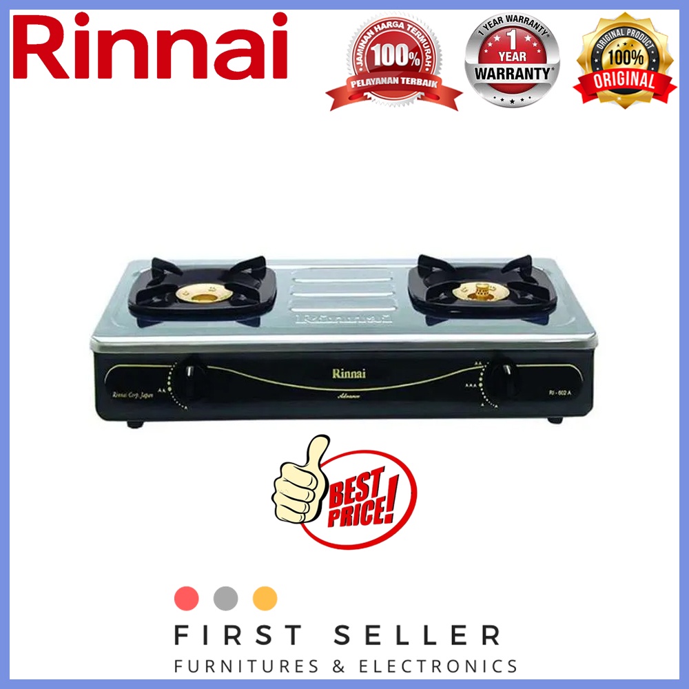 RINNAI KOMPOR RI 602A / RI-602A (2 TUNGKU) GARANSI RESMI