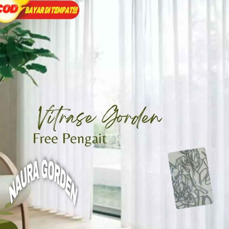 UBR.20Ja23ᴮ ◦ Vitrase Gorden Polos putih dan abu abu 200x250 200x200 tinggi 2meter gorden Plisket pu