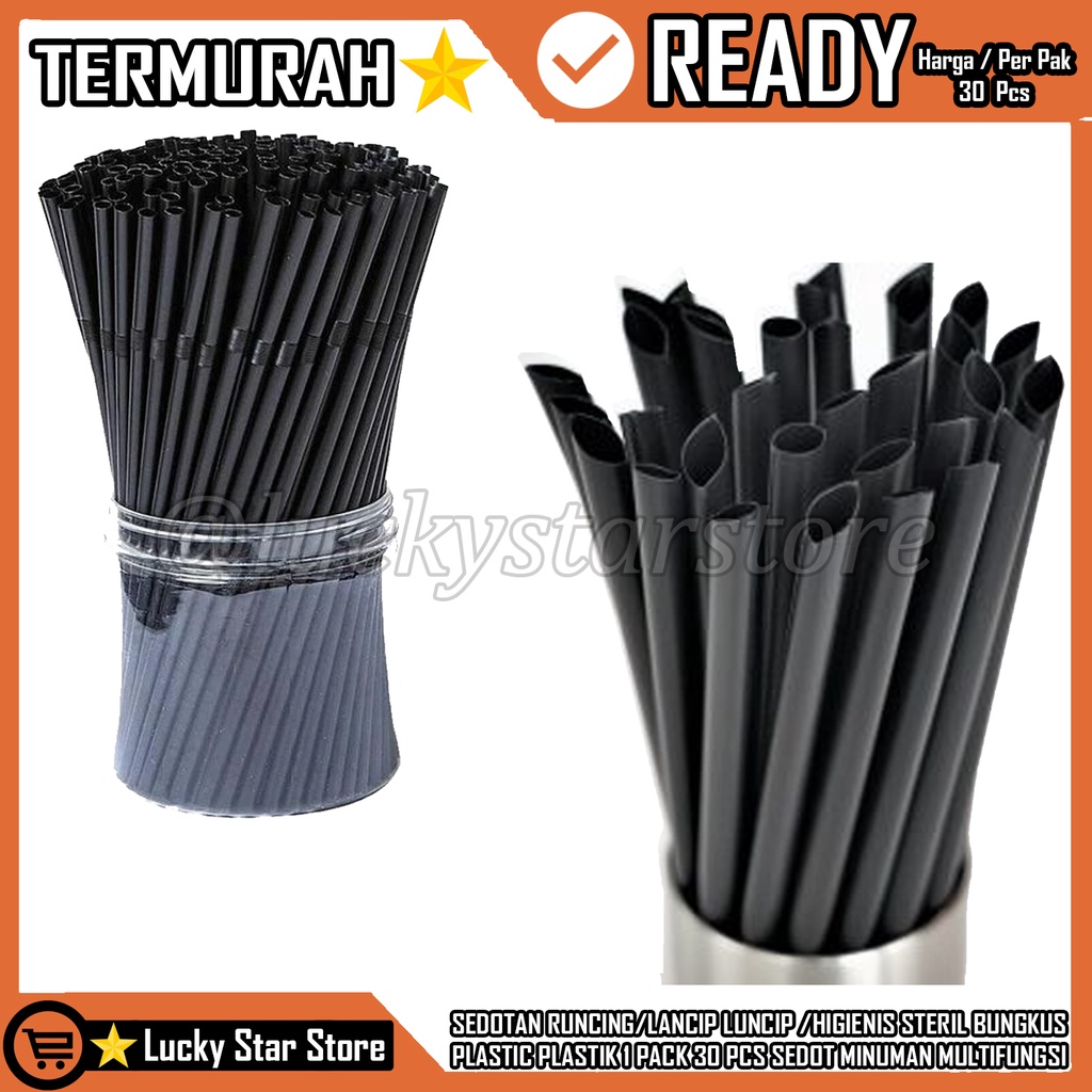 SEDOTAN RUNCING/LANCIP LUNCIP /HIGIENIS STERIL BUNGKUS PLASTIC 1 PACK 30 PCS SEDOT MINUMAN KOPI ES T