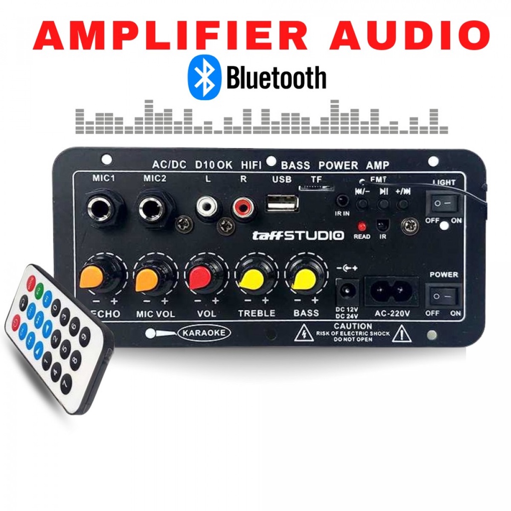 Amplifier Audio Bluetooth USB FM Subwoofer DIY 400W Taffstudio D10OK