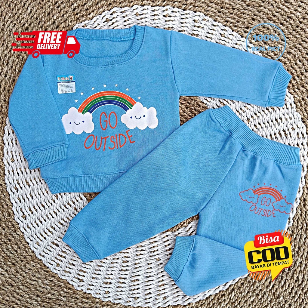 Setelan Jaket Bayi Anak 3 - 18 Bulan HB Collection, Setelan Sweater Anak GO OUTSIDE