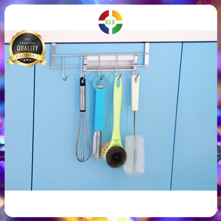 Gantungan Organizer Rak Dapur 5 Hook Silver COD