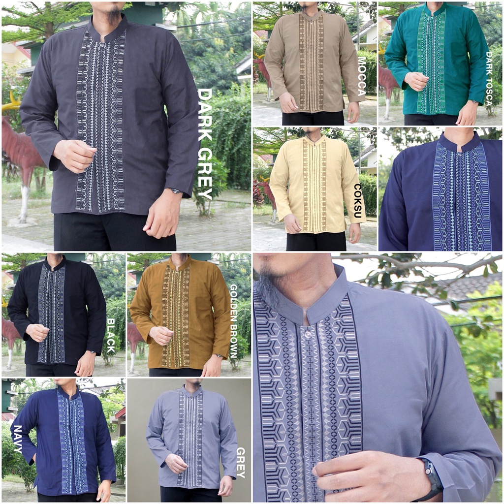 [SALE] Baju Koko Pria Dewasa Lengan Panjang Busana Muslim Berkualitas kode EJD bahan katun bisa GROSIR