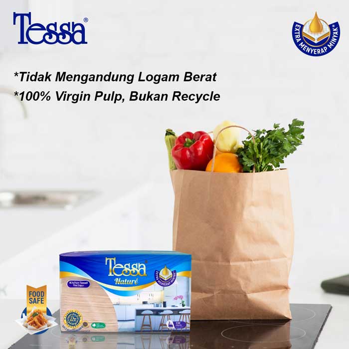 Tessa Nature Kitchen Towel Bundle 4 PACKS - Tissue Dapur Serap Minyak - Tisu Dapur