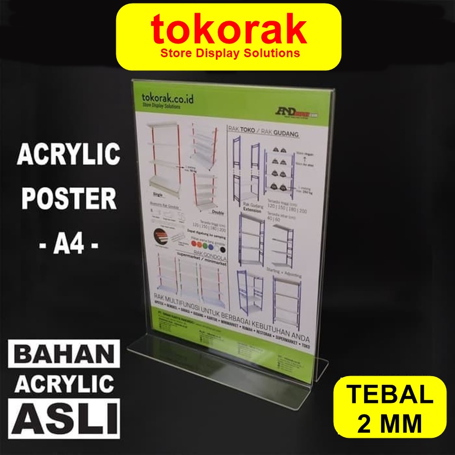 ACRYLIC POSTER A4 - AKRILIK - TENT CARD - MENU BROSUR - DISPLAY HOLDER