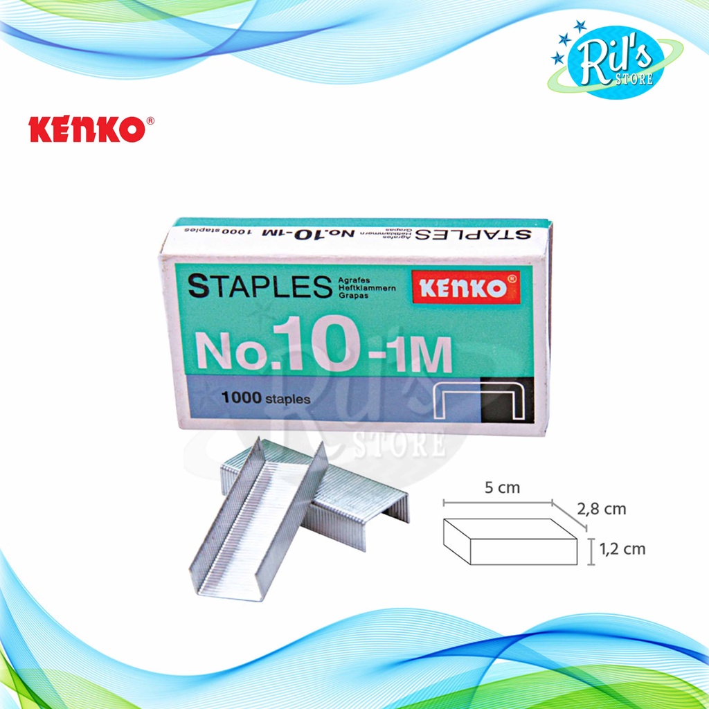 

1 BOX BESAR ISI STAPLES KENKO KECIL No 10 -1M / REFILL STAPLER No 10 / isi Hekter Hd 10