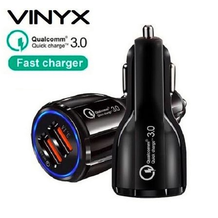 Car Charger HP di Mobil adaptor QUALCOMM quick FAST CHARGING lighter 3.0 dual usb cas 2 lubang