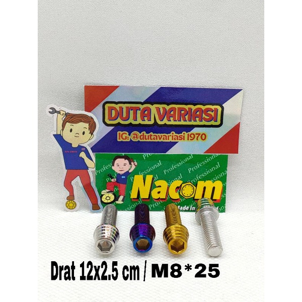 NACOM DV BAUT KERUCUT DRAT 12.*2.5 CM  (M8*25)