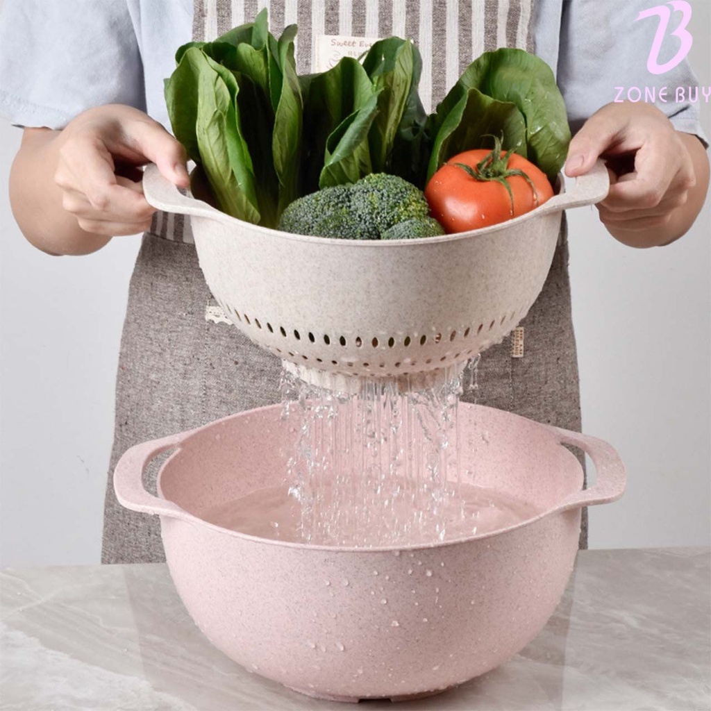 Mangkok Adonan / Rainbow Measuring Mixing Bowl / Mixing bowl wheat straw 10in1 / Mixing Bowl / Baskom Adonan set 10pc / Baskom takar / mixing bowl