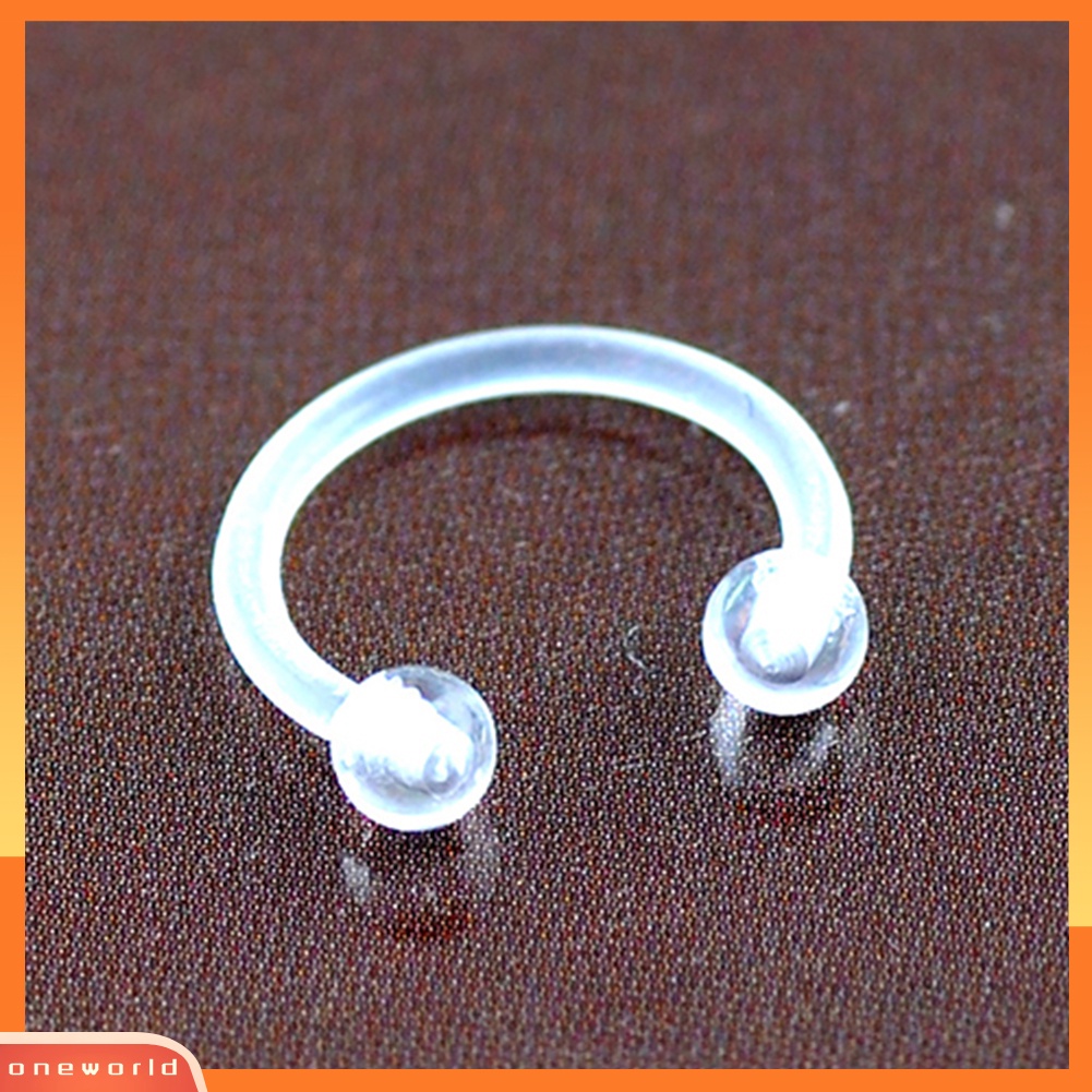 [oneworld] 6pcs/set Cincin Perut Barbel Alis Bibir Lidah Stud Hidung Cincin Tindik Tubuh