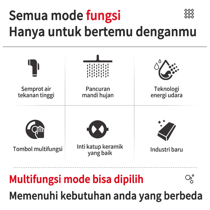 Shower Kamar Mandi 4 Dalam 1 Set Shower Termostatik Dengan Faucet Sprayer Faucet Panas Dan Dingin Set Kamar Mandi Besi Tahan