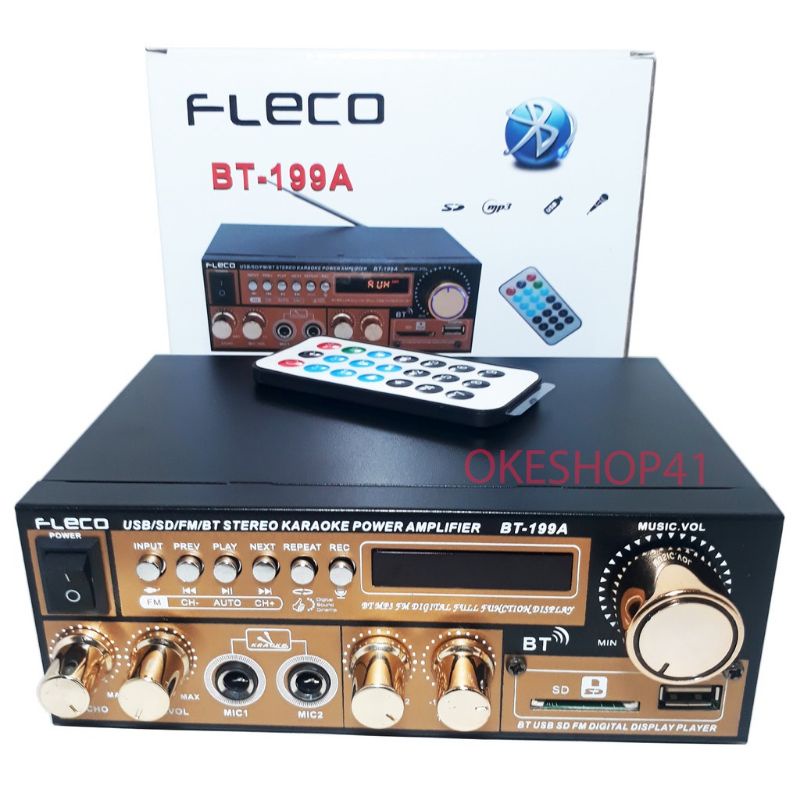 Power Amplifier Fleco 199A Bluetooth Subwoofer Karaoke