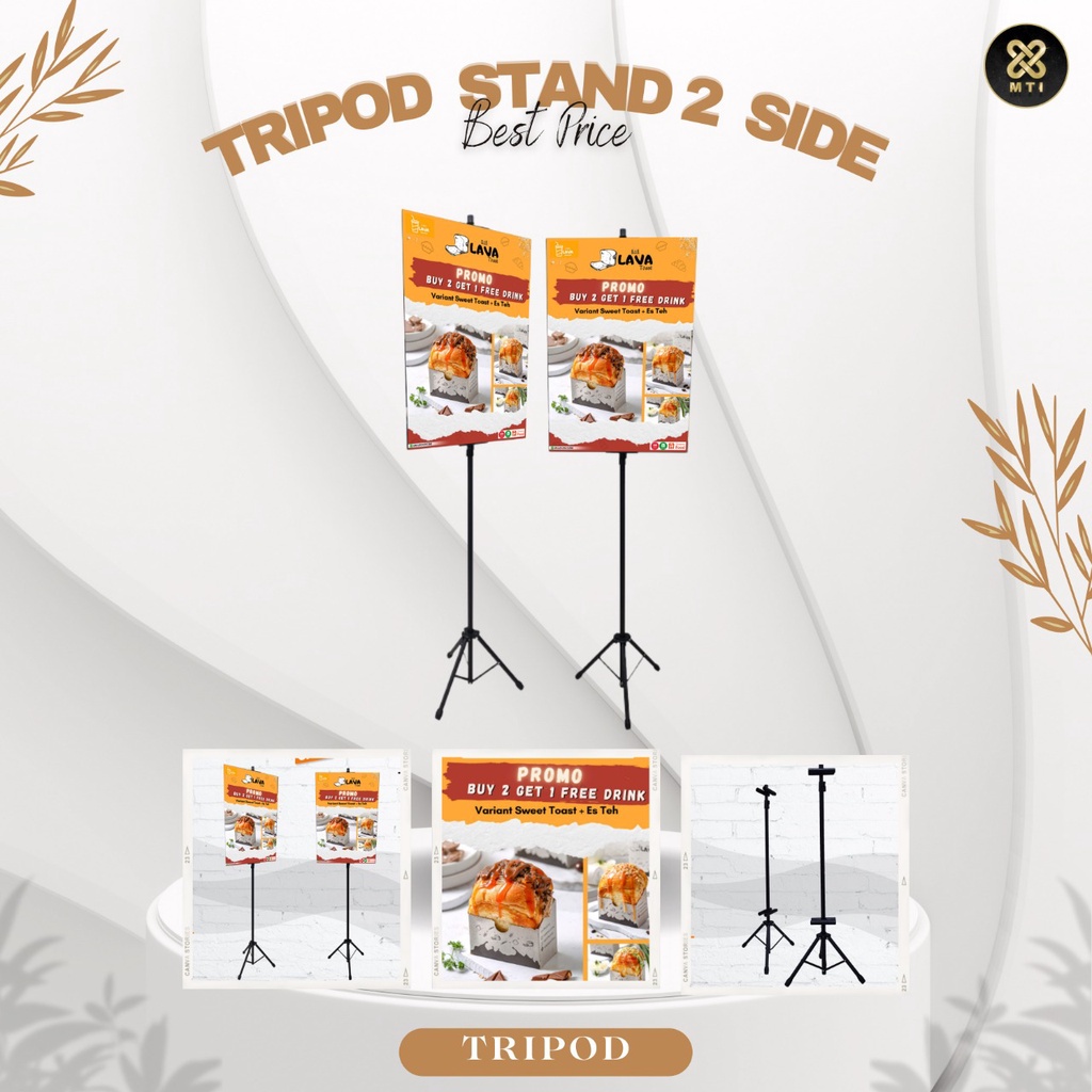 

TRIPOD STAND 2 SIDE / TRIPOD / TRIPOD PENYANGGA 2 SISI / TRIPOD PROMOSI