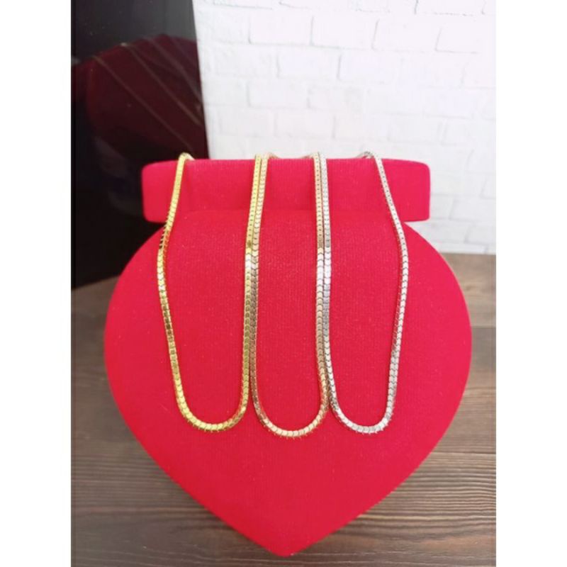 kalung rantai milano kaca/perak asli silver 925 lapis emas/perhiasan fashion terbaru