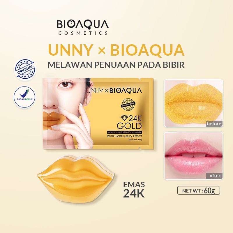 ❤ MEMEY ❤ BIOAQUA 24K Gold Moisturizing Essence Crystal Lip Mask