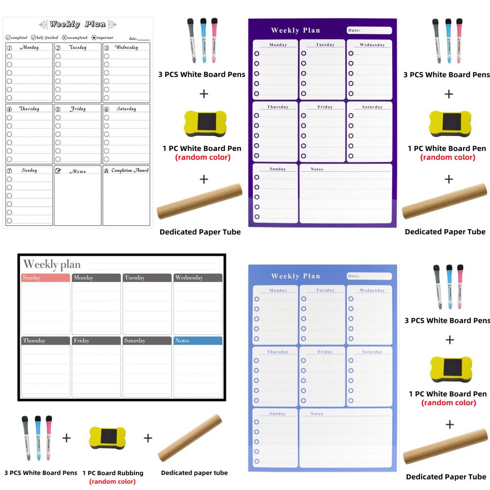 Set Organizer Jadwal Pesan Papan Tulis Magnetik Dry Erase Calendar Monthly Planner Whiteboard Untuk Stiker Kantor Rumah