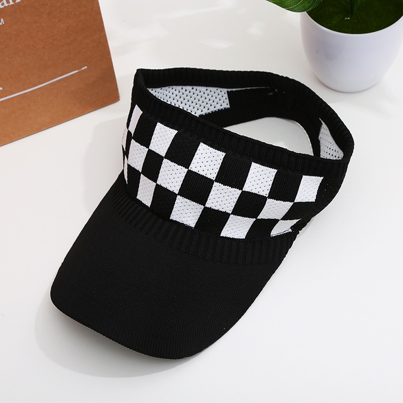 BV.ID TP972 Topi Golf Rajut Motif Catur Baseball Cap Sport Jogging Cap Pantai Korea Fashion Wanita Visor Hat Import