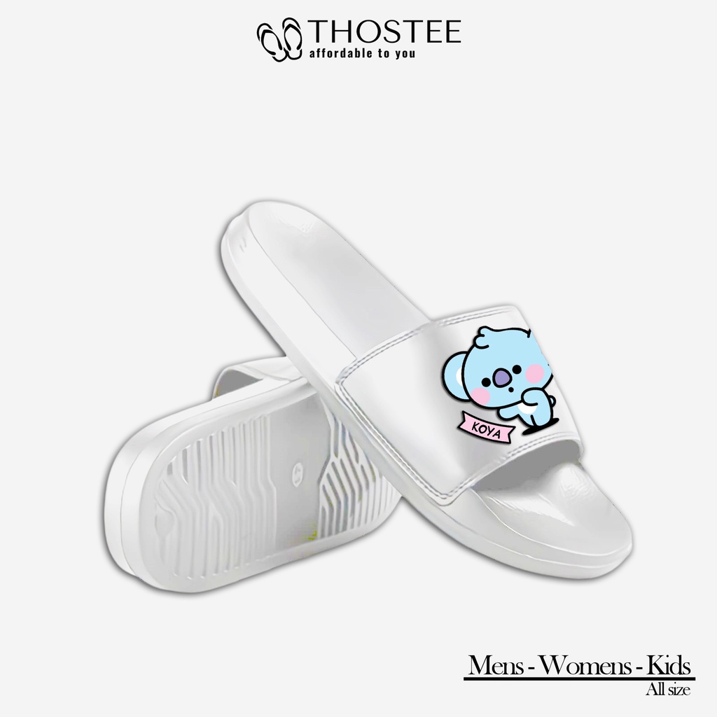 Sandal Slide White Phylon Design BT21 Koya Special Edition RajaKpop