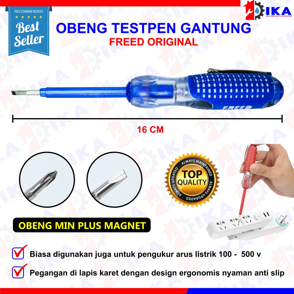 Tespen Listrik Bolak Balik BB Obeng Testpen Jumbo Obeng Testpen Listrik BB 4Inch FREED (+ -) | Screwdriver Test pen