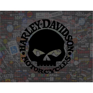 Cutting Sticker Harley Davidson Skull Ukuran 28 Cm Untuk Mobil