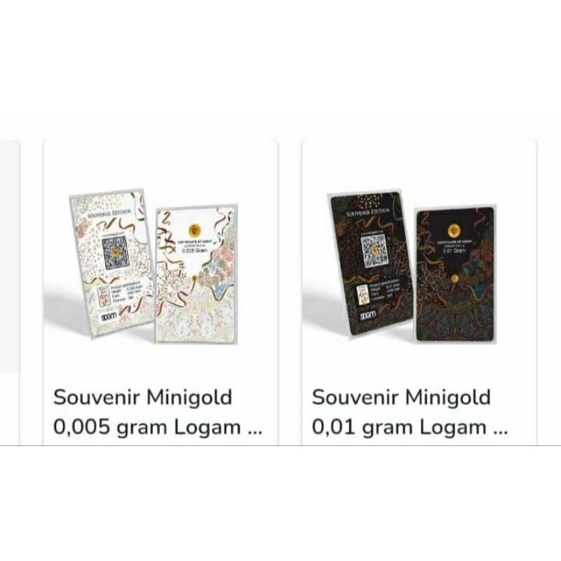 Minigold 0.01 GRAM SOUVENIR SERIES EMAS MINI GOLD MURNI LOGAM MULIA 24 KARAT EMAS LOGAM MULIA 0.01 G