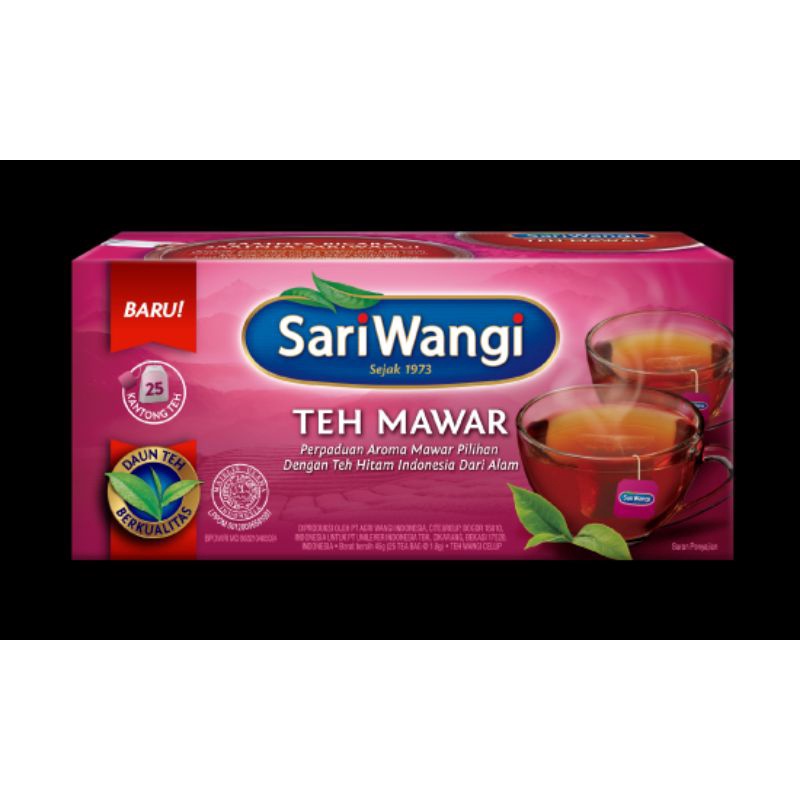 

TEH SARIWANGI TEH MAWAR TEH CELUP SARIWANGI RASA BUNGA MAWAR 1 BOX ISI 25 KANTONG TEH