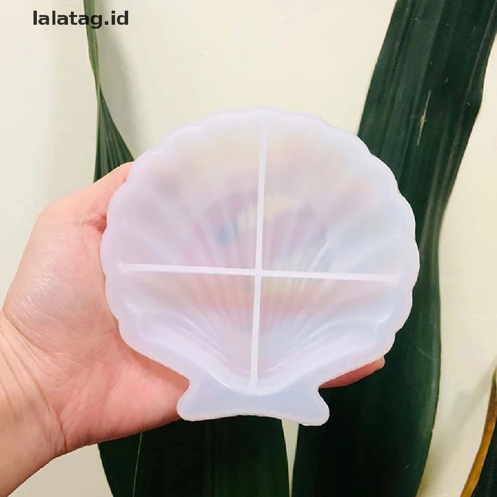 [lalatag] Cetakan Silikon Beton Bentuk Kerang Penyimpanan Perhiasan Scallop Lem Tray Mold [ID]