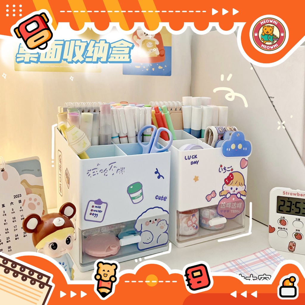 Rak Alat Tulis Desktop Storage Organizer Meja Aesthetic OB0038