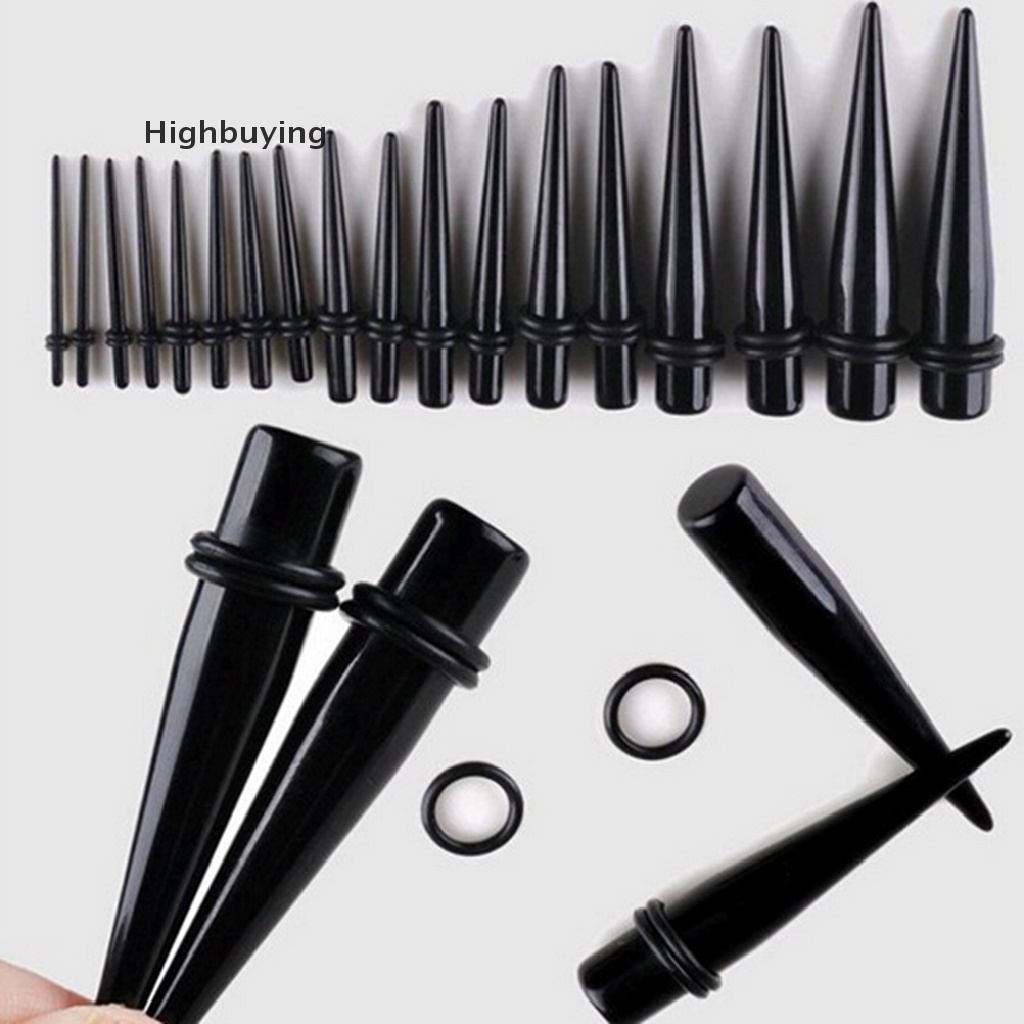 Hbid 2Pcs Kit Peregangan Telinga 00G-16G Tapers Plug Tunnel Stretcher Black Glory