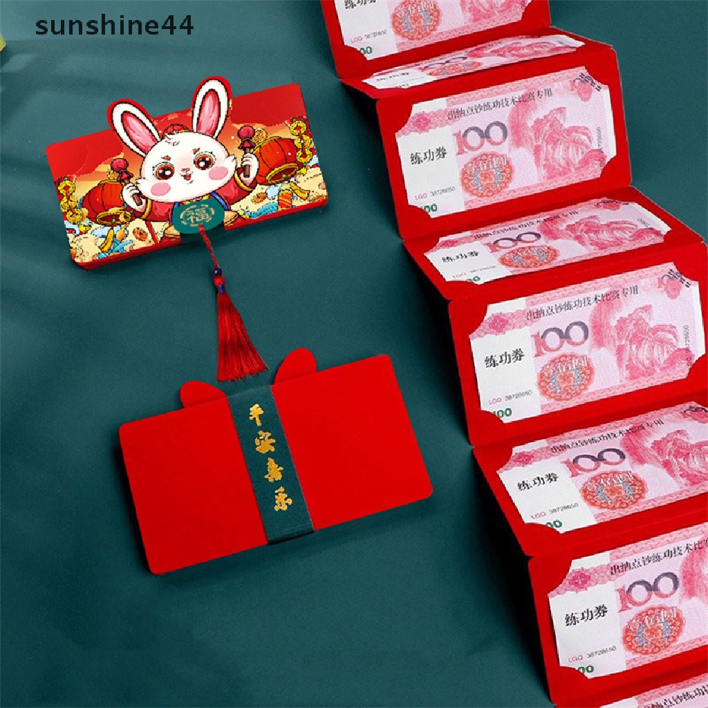 Amplop Merah Sunshine Hongbao Rabbit Year 2023tahun Baru Festival Musim Semi Chinese Wedding Birthday Amplop Saku Merah Chinese Year Packet.